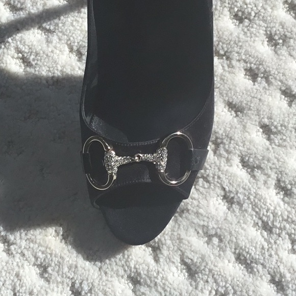 GUCCI  Black Satin Dress Heels. NEW - Picture 5 of 6